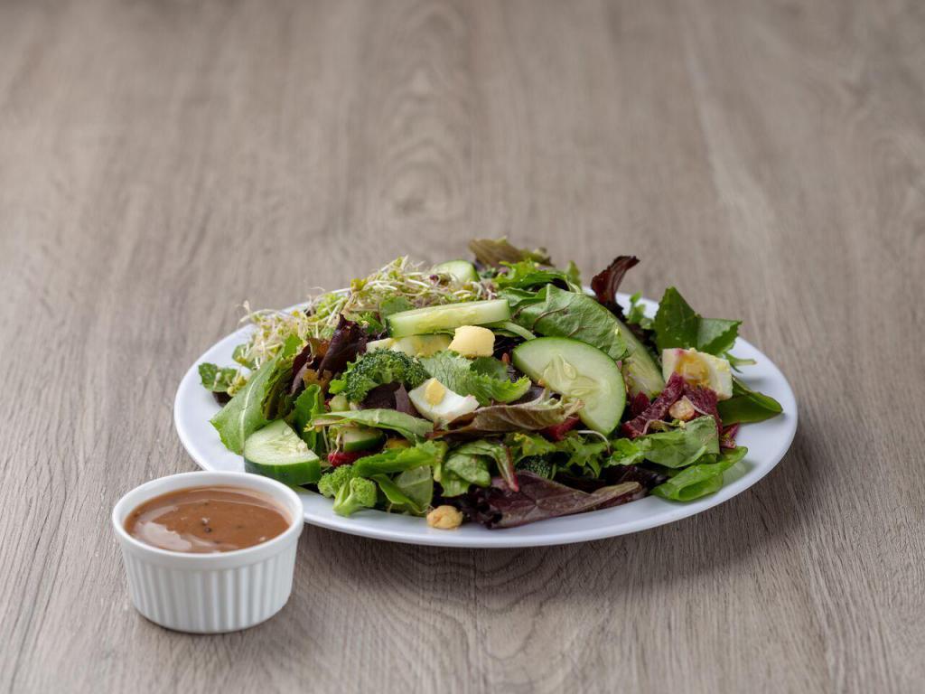 Build Your Own Salad · Choice of greens, up to 5 toppings and dressing. Additional toppings extra. .50 per additional topping.