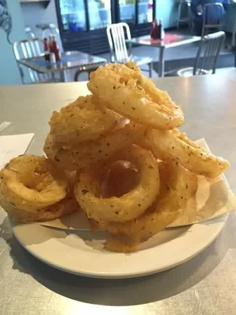 Onion Rings · Hand battered, fried onion rings