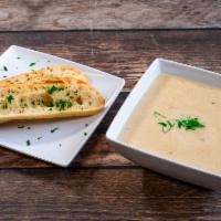 Hatch Chili Cream Soup · Creamy interpretation of green chile from Hatch and NM.