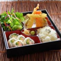 Dinner Bento Box · Choose two items below. Served with salad, California roll and white rice.