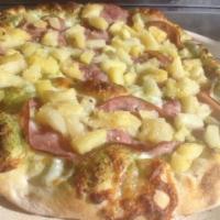 Island Paradise Pizza · Cheese, tomato sauce, Canadian bacon and pineapple or mushrooms. 
