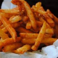  Seasoned Fries · French fries are tossed with house seasoning and Parmesan cheese.