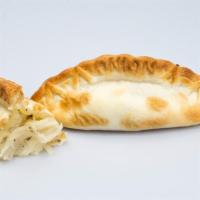 Onion Empanada · Fresh Spanish onions, four cheese blend and aromatic spices. 