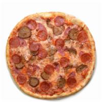 New York Meat Lovers Pie · Pizza sauce, mozzarella cheese, Pepperoni, sausage and meatball.