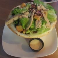 Caesar Salad · Romaine Lettuce, Bacon, Parmesan Cheese, Crouton, Caesar Dressing