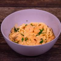 Shrimp Pasta Alfredo · Sauteed gulf shrimp tossed with our homemade Alfredo sauce with penne noodles.