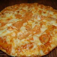 Lasagna Pizza · Ricotta cheese, meat sauce and penne pasta topped with cheese.