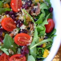 Quinoa Salad · Arugula, avocado, cherry tomato, cranberry, walnut, quinoa, corn
