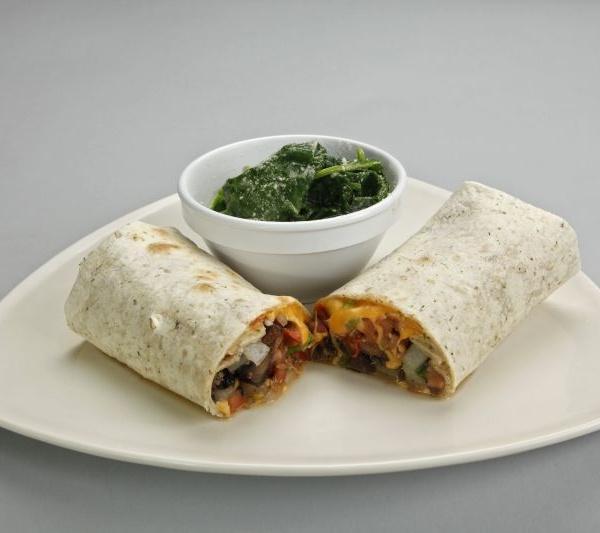 Veggie Wrap · Served with a side.