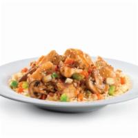 Teriyaki Grilled Chicken Stir-Fry Bowl  · Grilled chicken breast, portabella mushrooms, onions, peppers, carrots and sesame seeds in a...