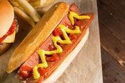 Kids Hot Dog · 380 calories. Classic hot dog, kid's fry, and kid's drink.