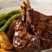 Lamb Chops · New Zealand double cut, grilled asparagus, roasted fingerling potatoes