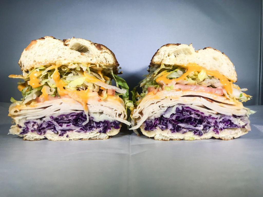 191. Ted Danson Sandwich · Turkey, homemade poppy seed coleslaw, French dressing and Swiss cheese.