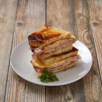 6. Ham and Swiss Sandwich · On toasted sourdough, mustard and mayo.