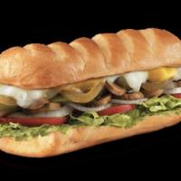 Veggie Sub · Onions, bell peppers, and mushrooms, topped with provolone, Monterey Jack and cheddar cheese...