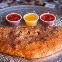 Traditional Stromboli · Mozzarella cheese and pepperoni. 20 minute cook time.