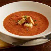 Tuscan Tomato Bisque · Creamy tomato soup, croutons, fresh parsley