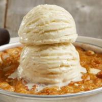 White Chocolate Macadamia Nut Pizookie® · Buttery sugar cookie, white chocolate chunks, macadamia nuts, rich vanilla bean ice cream