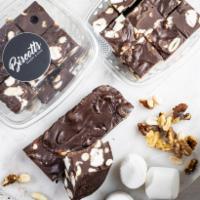 Rocky Road Fudge · Rich chocolate fudge handmade in small batches with marshmallows and walnuts mixed throughou...
