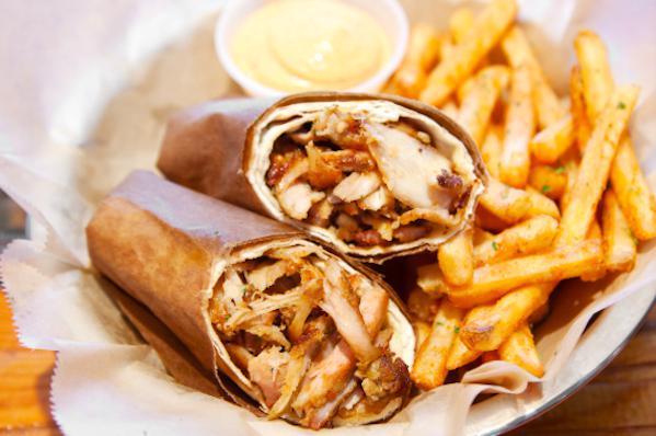 Kid's Sized Lavash Wrap · Comes with choice of side and a fountain drink.