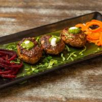 Impossible Kebab (Vegan) · Impossible meat marinated with traditional Indian spices and served with chutney. (Appetizer)
