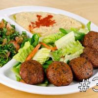 30. Falafel Plate · Served with choice of 2 sides. Add Extra Side for $1.99