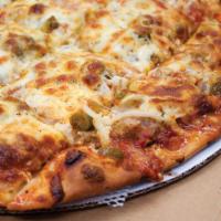 The Windy City Pizza Medium 14 in  · Gourmet Italian sausage, fresh garlic, onion and Rosati's hot giardiniera.