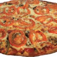 The Veggie Pizza Medium 14 in · Mushroom, onion, green pepper and sliced tomato on top. Vegetarian.