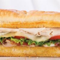 The Earl's Club · Turkey, bacon, Swiss, lettuce, Roma tomato and sandwich sauce. Freshly baked on our artisan ...