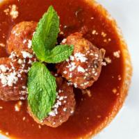 Albondigas (Mexican Meatballs) · Beef and Pork meatballs with rice, onion and bell pepper served in a fresh tomato sauce with...