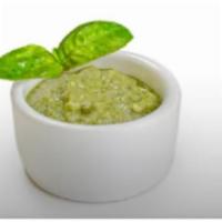 Creamy Pesto Sauce · Our signature blend of basil, pine nuts, garlic and olive oil mixed with a smooth creamy base.