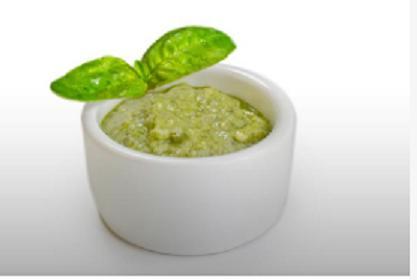 Creamy Pesto Sauce · Our signature blend of basil, pine nuts, garlic and olive oil mixed with a smooth creamy base.