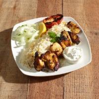 Chicken Kebab Entrée · Skewered boneless chicken breast marinated with saffron and special house seasoning. Served ...