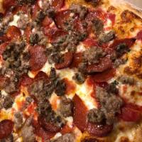 Carni Pizza · Sausage, pepperoni and meatballs.