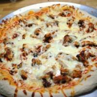 Ranch Chicken Pizza · Ranch dressing, chicken breast, mozzarella, red onion and mushrooms. 