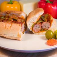 Sausage Sandwich · Italian sausage link with marinara sauce and then bakea to perfection.