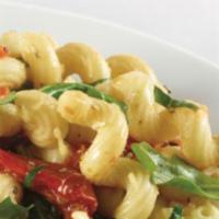 Cavatappi Pasta Salad · Cavatappi, oven-roasted tomato, asiago, basil, roasted garlic, arugula, white balsamic vinai...