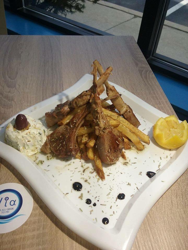 Lamb Chops · Mouthwatering lam chops, grilled and seasoned with our special blend of spices, served with pita bread, tzatziki and side of fries.