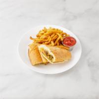 Philly Cheesesteak Sandwich · Comes with cheese, onion and peppers.