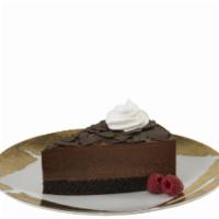 Belgian Chocolate Mousse Cake · A very light & creamy Belgian Chocolate Mousse sandwiched between a rich chocolate cake.