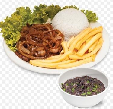 15. Bife Acebolado · Steak and onion. Grilled steak with onions on top. Served with White Rice, Black Beans, and 1 side option!