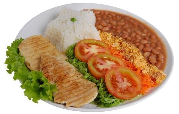 19. Frango Grelhado · Grilled chicken. Marinade chicken served with White Rice, Black Beans, and 1 side option