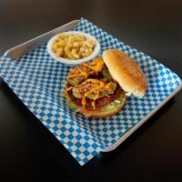 Southwest Shrimp Burger · Topped with crispy, deep-fried jalapenos, our house-made ghost pepper mayo and lettuce. Serv...