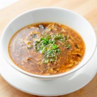 Hot and Sour Soup · With scallions. Hot and spicy.