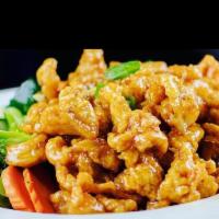 Orange Chicken · Sauteed crispy white meat with homemade Thai orange chicken sauce, served with steam broccol...
