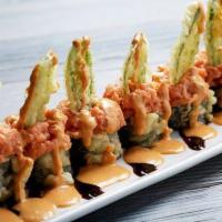 Lava Roll · Salmon, cream cheese, spicy tuna, krab, avocado, deep-fried jalapeno, spicy mayo and eel sau...