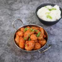 G1. Sweet and Sour Chicken · Served with sweet and sour sauce and white rice.