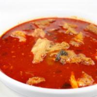 Pancita Soup · Traditional Mexican tripe soup with ancho chile.