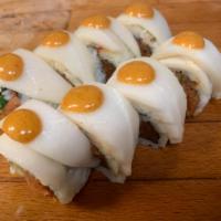 Phoenix Roll · Spicy tuna & cucumber inside, topped with white tuna and spicy mayo. No soy paper, can’t mak...