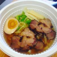 Okinawa Ramen · Okinawa style with thick ramen noodle comes with clear broth served with pork Chashu, bamboo...